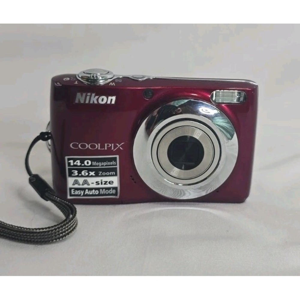 Red Nikon Coolpix L24 Digital Camera *Parts Only Not Working Properly*